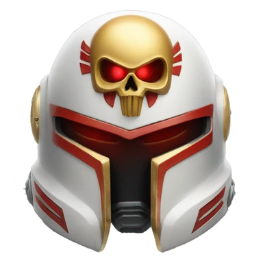 Space Marine helmet with red lenses, featuring the Russian coat of arms. sticker