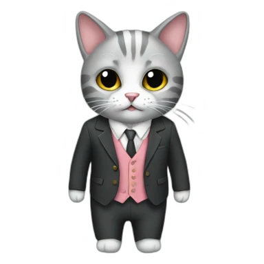 Cat wear suit sticker