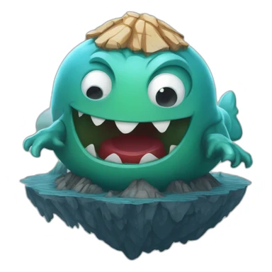 Monstre sur une île flottante  sticker