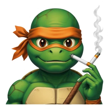 Ninja turtle smoking  sticker