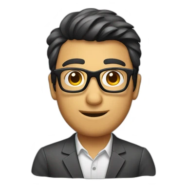 Hombre calvo moreno con gafas sticker