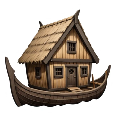 viking house from a ship sticker