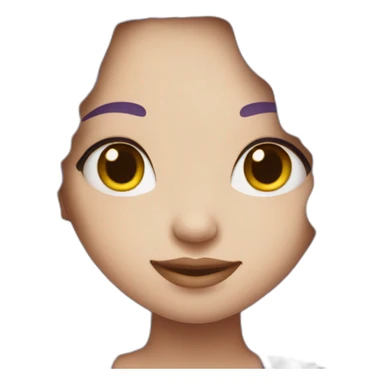 Beautiful girl with purple hair and White skin sticker