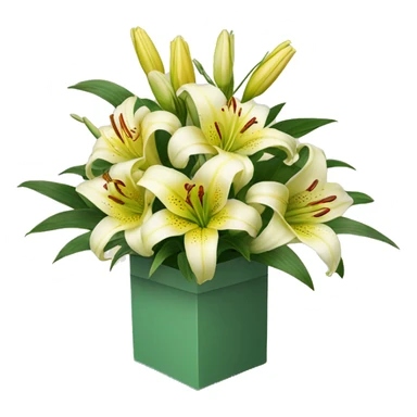bouquet of lilies in a box sticker