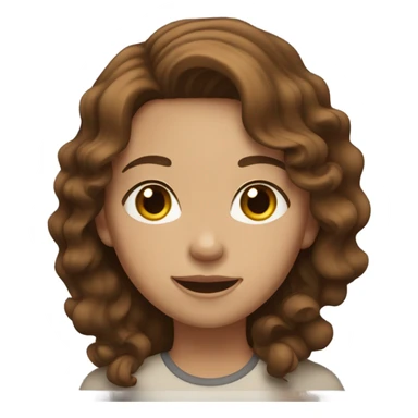 gril wave brown oscurated hair brown eyes sticker