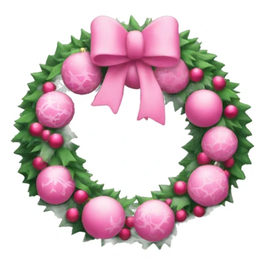 Pink Christmas wreath sticker