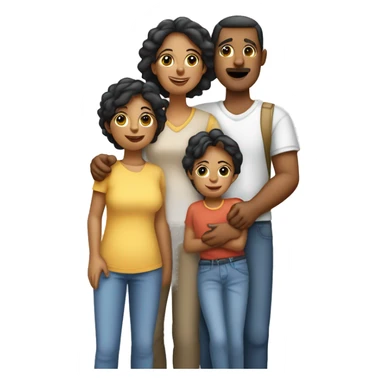 Familia de 5 personas mamá y papá dos niños y una niña  sticker