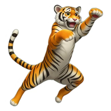 jumping tiger sticker