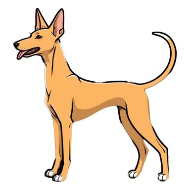 An Egyptian pharaoh hound with its tongue out sticker