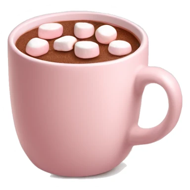pale pink mug of cacao with mini marshmallows  sticker