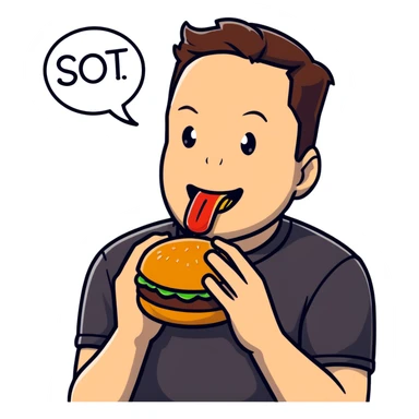 Elon musk eating burger  sticker