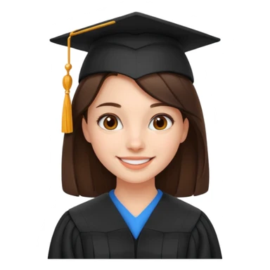 young brunette girl university graduate sticker