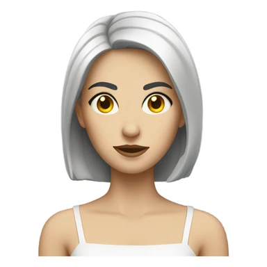 a white woman with yellow eyes and short black hair sticker