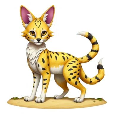 Epic complex detailed exotic tropical sunny cool colorful realistic aesthetic-scenic-Fakémon-Trico-Sergal-Serval-Vernid-creature sticker