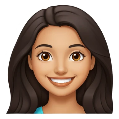 young latina woman with long dark hair smiling sticker