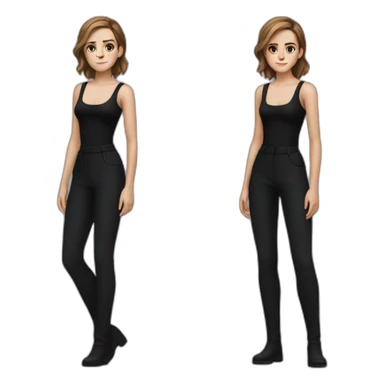 Full body beauty Emma Watson black outfit sticker