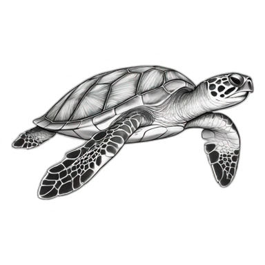 colouring page of a turtle in the sea sticker