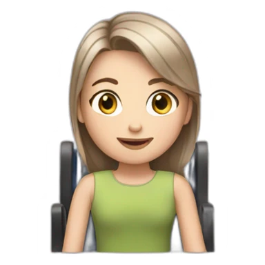 white brown hair girl in wheelchair sticker