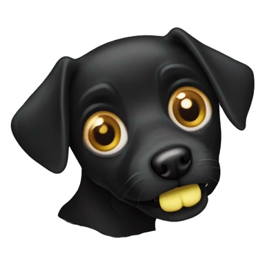 Black dog with uo eats sticker