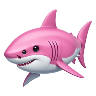 Pink shark with a pink bow on its head sticker