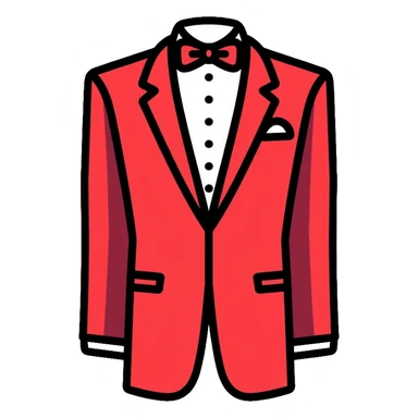 red and white formal tuxedo suit sticker