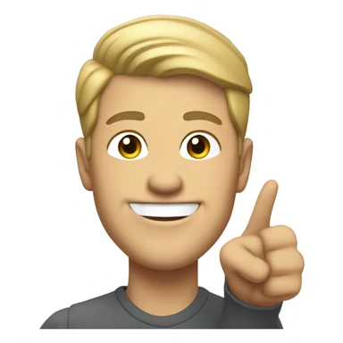 A light skin guy pointing his finger at you and laughing  sticker