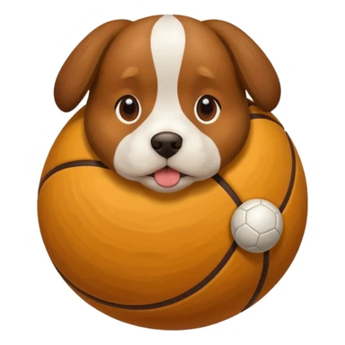 Dog wearing bawl sticker