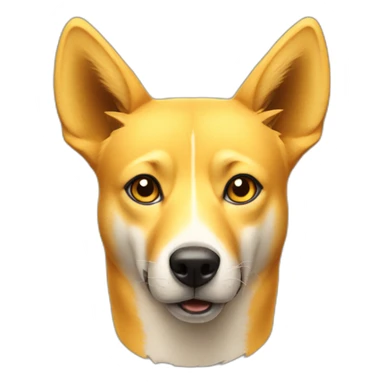 yellow dog that looks like a mix of dingo and fox sticker