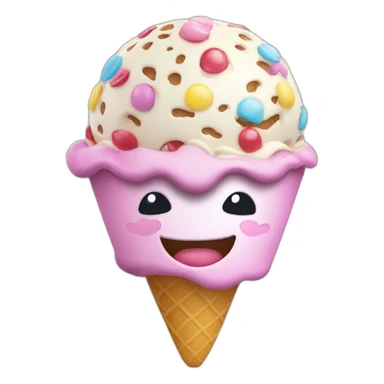 3d sphere with ice cream skin pattern texture sticker