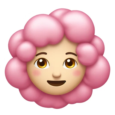 nuvola di pensiero con cuori rosa chiaro sticker