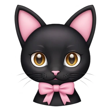 black cat wearing a pink bow on her ear sticker