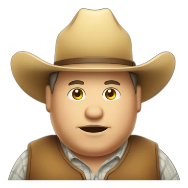 fat guy with cowboy hat sticker