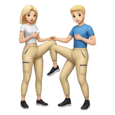 someone helping zip up someone else’s pants  sticker