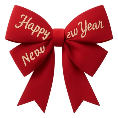New year bow, remove background sticker