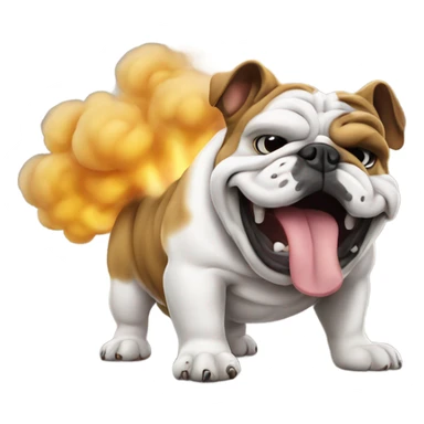 Bulldog farting smoke sticker