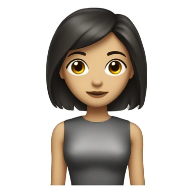 half robot half woman long dark hair and brown eyes sticker