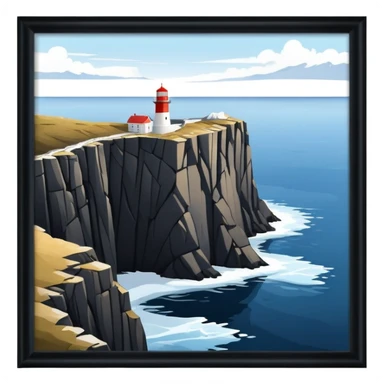 North Cape cliff in Norway with dramatic view of Arctic Ocean sticker