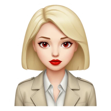 woman simple jacket shirt polish red sticker