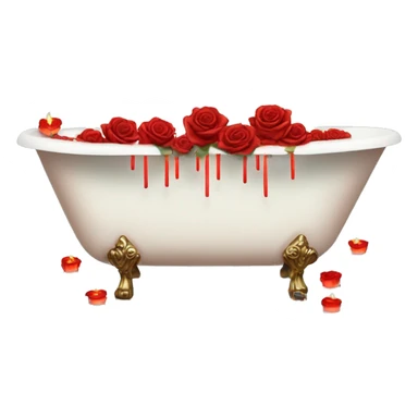bathtub filled with candles and roses sticker
