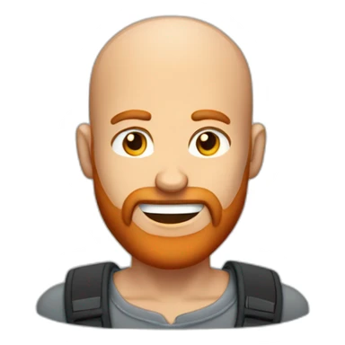 pumped up balding man with a red beard sticker