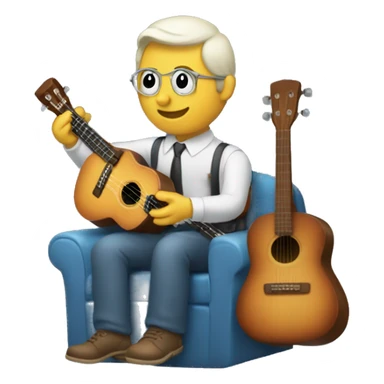 Someone in car driving seat playing ukelele  sticker