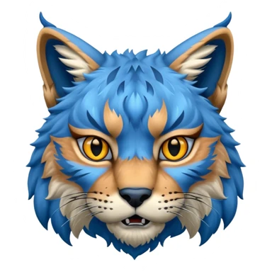 Tête de lynx : très très très féroce et très méchant et tout bleu sticker