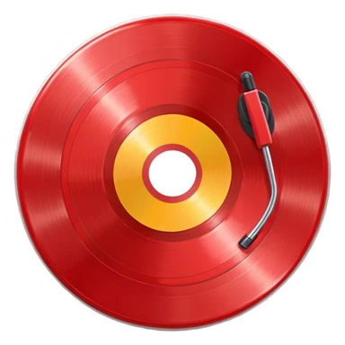 red vinyl record sticker