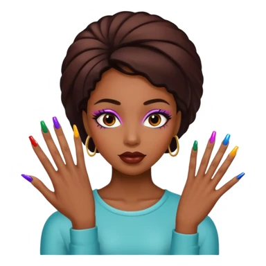 black woman nail art sticker