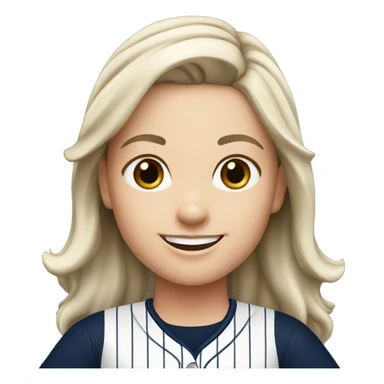 Smile white brunette female with Yankees jersey  sticker