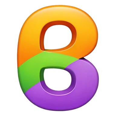 Number 8 in purple, orange, green and yellow sticker