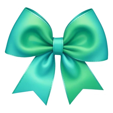 A cyan and green hairbow sticker