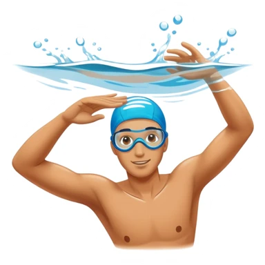 a swimmer swimming in a glass sticker