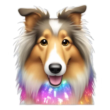 Rough collie disco sticker