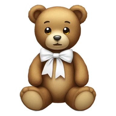 teddy bear with white bow sticker